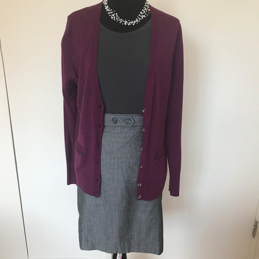 Grey Pinstripe Skirt NWT
